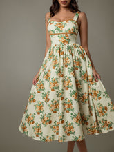 Lace Trim Floral Sleeveless Midi Dress OutfitFlow